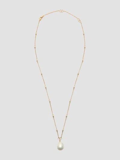 Valentino Garavani Vlogo Signature Metal Brooch With Swarovski® Crystals And Pearls Woman Gold/cream In Gold/crystal Silver