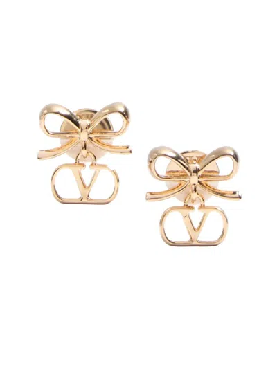 Valentino Garavani Vlogo Signature Metal Earrings In Gold