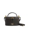 Valentino Garavani Vlogo Signature Mini Vanity Bag In Grainy Calfskin Woman Black Uni In Black