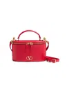 Valentino Garavani Women's Vlogo Signature Mini Vanity Bag In Grainy Calfskin In Red