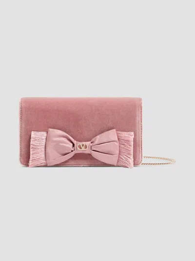 Valentino Garavani Women's Vlogo Signature Mini Velvet Shoulder Bag In Pink