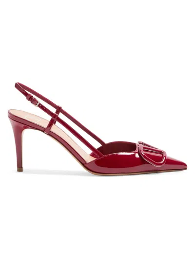 Valentino Garavani Women's Vlogo Signature Patent Leather 80mm Slingback Pumps In Red
