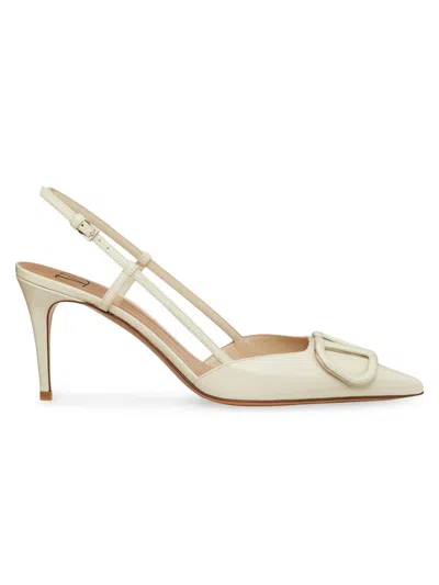 Valentino Garavani Women's Vlogo Signature Patent Leather Slingback Pumps In Gold