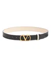 Valentino Garavani Women's Vlogo Signature Reversible Shiny Calfskin Belt 30mm In Black