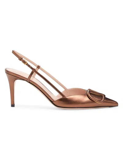 Valentino Garavani Women's Vlogo Signature Slingback Pumps 80mm In Brown