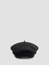 Valentino Embellished Leather-trimmed Wool Cap In Black