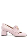 Valentino Smooth Calfskin Leather Shoes With Vlogo In Powder