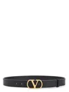 Valentino Vlogo 30 Black Leather Belt In Black