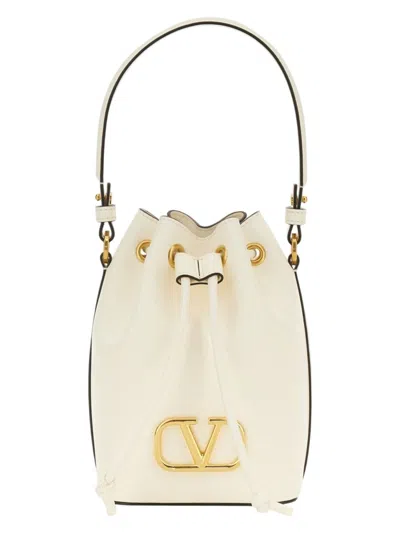 Valentino Garavani Women's Vlogo Singature Mini Bucket Bag In White