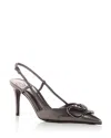 Valentino Signature Laminated Leather Pumps With Sculpted Heel In Antracite
