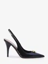 Valentino Vlogo 100 Embellished Patent-leather Slingback Pumps In Black