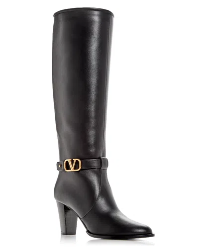 Valentino Garavani Women's Vlogo Tall Boots In Black