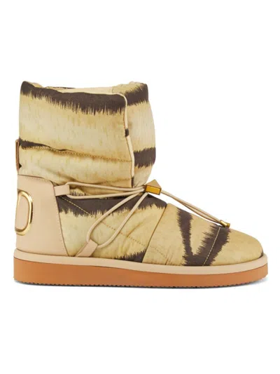 Valentino Garavani Women's Vlogo Tie-dye Nylon & Leather Winter Booties In Multi