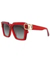 Valentino V-uno Square-frame Sunglasses In Red