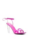 Valentino Women's Vltn Chain Sandal 100mm In Pink Pp