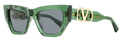 Valentino Women's V-sette Sunglasses Vls-166 D Transparent Green 52mm
