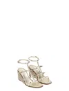 Valentino Rockstud Caged 90 Leather Wedge Sandal