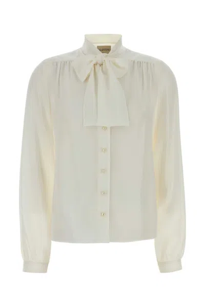 VALENTINO WOMEN WHITE REGULAR SOLID SHIRT