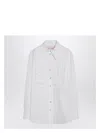 Valentino White Cotton Shirt With Ruffles In Biancottic