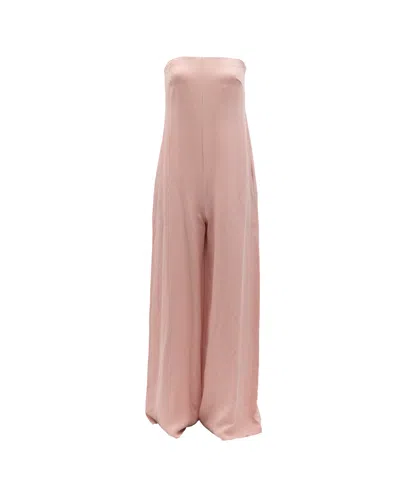 Valentino Garavani Strapless Fluid Jumpsuit In Pink