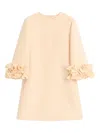 Valentino Garavani Wool And Silk Short Dress In Neutral