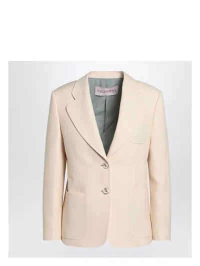 VALENTINO WOMEN'S WOOL AND SILK SINGLE-BREASTED JACKET