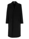 Valentino Garavani Melange Black Wool Blend Coat