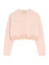 Valentino Wool Cardigan With Lace Woman Pink Xs In Pink