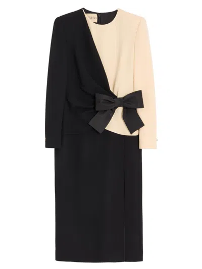 Valentino Women's Wool Crepe Midi Dress In Multi