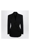 Valentino Wool Jacket Tailored Peak Lapels In Black