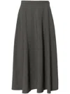 Valentino Midi Skirt In Active Gabardine In Grey