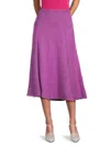 Valentino Women's Wool-mohair Midi-skirt In Purple