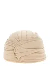 Valentino Women Beige Wool Rigid Turban Hat, Xs Luxury Hats For Women Darveys In Neutral