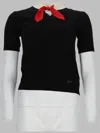 Valentino Bow Wool T-shirt In Black