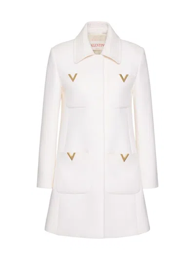 Valentino Women's Worsted Wool Coat In Ivory