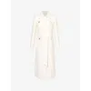 Valentino Womens Brand-hardware Single-breasted Wool-blend Long Coat Avorio In Avorio