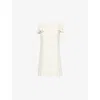 Valentino Ruffled Wool And Silk-blend Crepe Mini Dress In Avorio