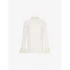 Valentino Ruffled Georgette Shirt In Avorio