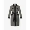 Valentino Womens Avorio Nero Gingham-pattern Wool And Cashmere-blend Coat In Black