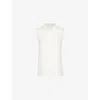 Valentino Sleeveless Silk Top Without In Avorio