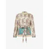 Valentino Womens Multicolor. Batik Regular-fit Silk Jacket In Multi