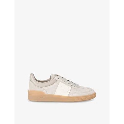 VALENTINO GARAVANI WOMENS BEIGE COMB UPVILLAGE BRANDED LEATHER LOW-TOP TRAINERS EUR 36.5 / 3.5 UK