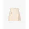 Valentino Womens Betulla Bow Pleated Wool-silk Woven Mini Skirt In Betulla
