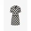 Valentino Womens Betulla Nero Diamond-check Textured Woven Mini Dress In Multi