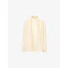 Valentino Silk Tasselled-pussybow Blouse In Betulla