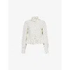 Valentino Garavani Single-breasted Jacket With Black Polka Dots In Betulla/nero