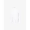 Valentino Womens Bianco Ottico Ruffle-trim Long-sleeve Cotton Shirt In White