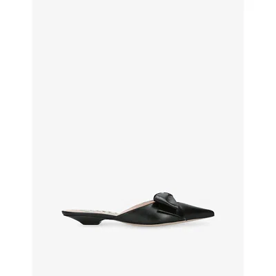 Valentino Garavani Womens  Bowow Leather Mules In Black