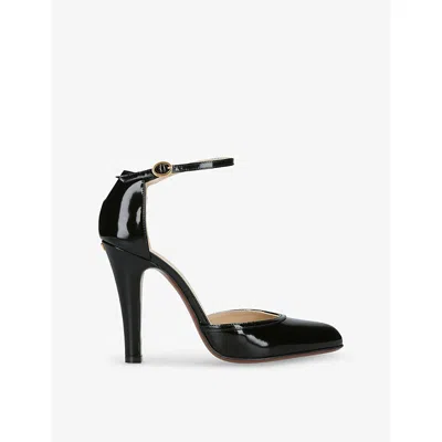 Valentino Garavani Womens Black Hi Dolly 100 Patent Leather Heeled Sandals Eur 41 / 8 Uk