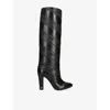 Valentino Garavani Rayons Nappa Boot With Chevron Pattern 100mm Woman Black 39 In Black